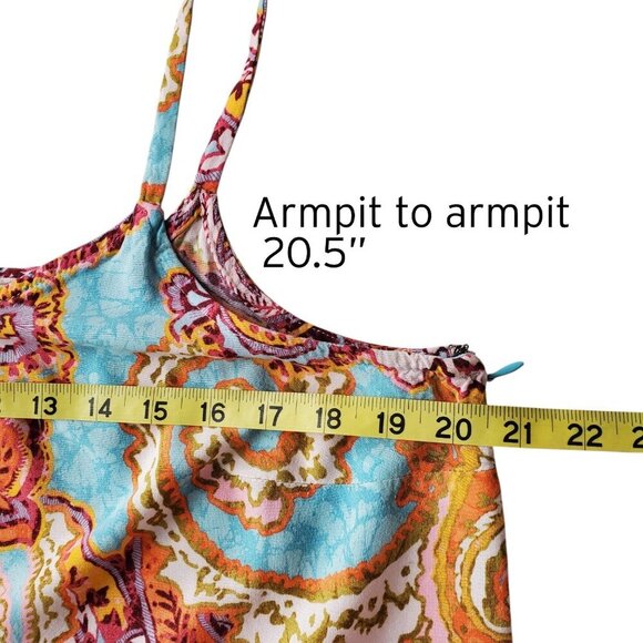 Ivy Street Jumpsuit Colorful Paisley Hankerchief Style Loose Fit Size L - Picture 12 of 16